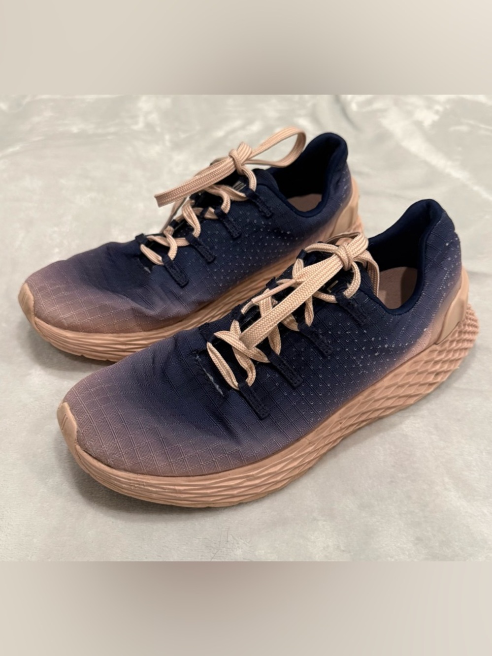 Nobull Rip Stop Runner Training Shoes Womens size 7.5 Navy Ombré & Pink